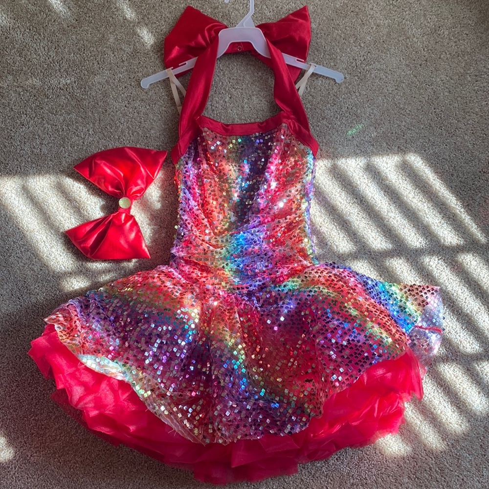 Bow dress tap jazz Dance costume
